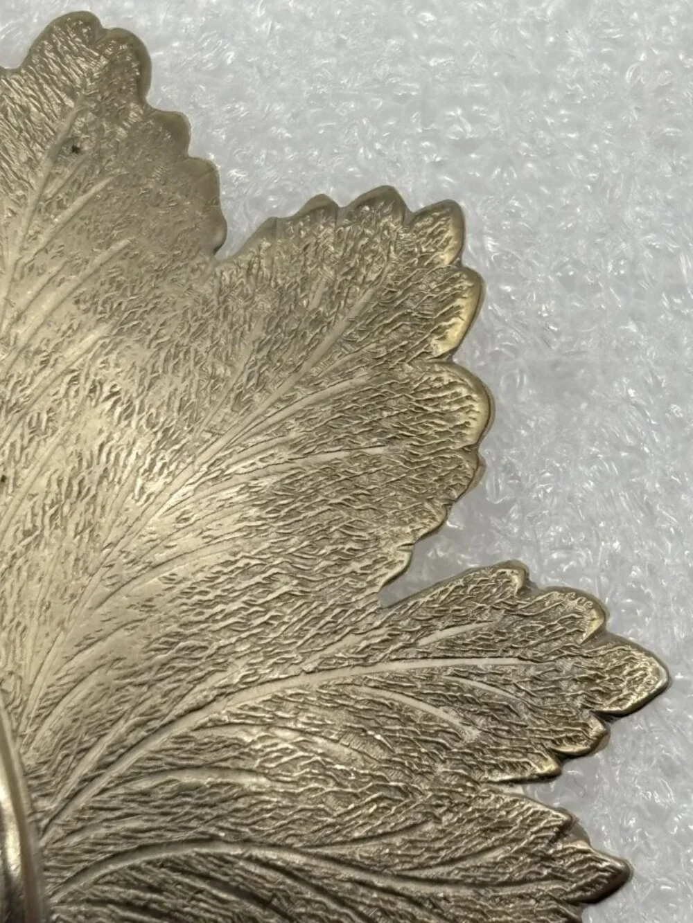Vintage Giovanni Maple Leaf Brooch Gold Tone Matte Textured 1960s 70s and Signed